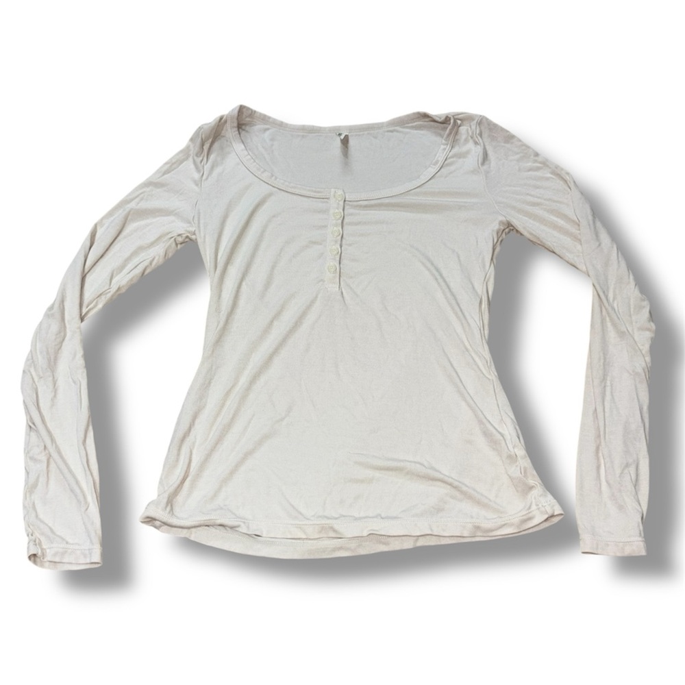 Halara Cream Long Sleeve Pajama Top